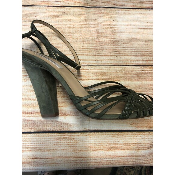 L.K. Bennett Lilybell Olive Green Suede Strappy Shoe Size 40.5 US 9.5 NWOB - Picture 2 of 7